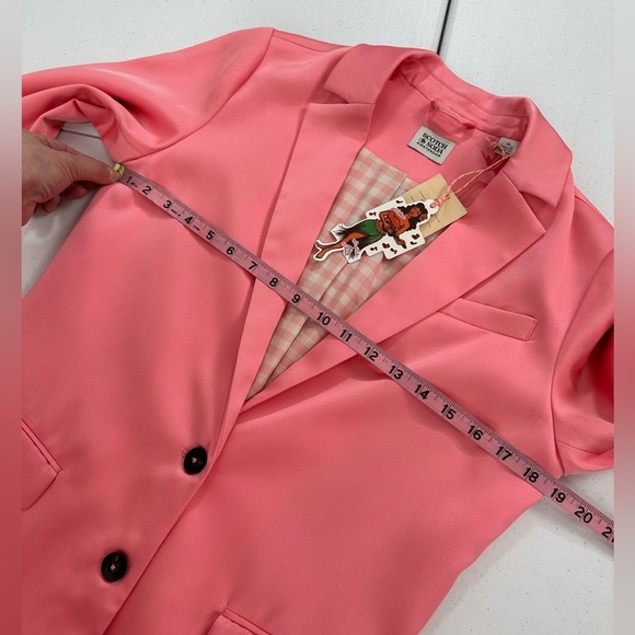 Scotch & Soda R’Belle Girls Blazer Coral Satin Finish Button Front Tailored - Picture 5 of 15